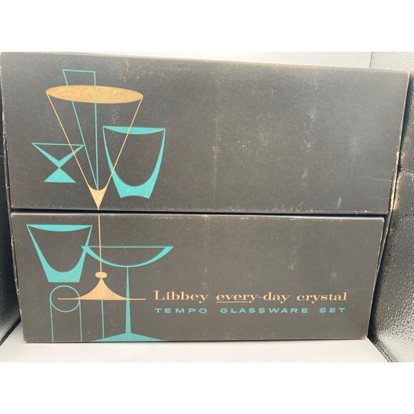 Vintage Libby Stellar 16oz Everyday Day Crystal Glassware Set (8) Original Box - Picture 3 of 9